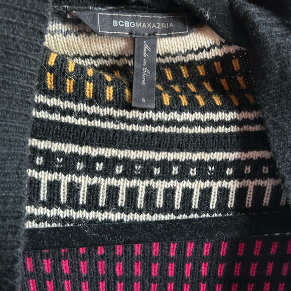 Bcbg Maxazria Cardigan Lambswool Cashmere Pockets Slouchy Oversized Sweater Sm - Picture 2 of 5